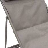 Stackable folding garden deck chair MIRAEL Hazelnut / Coffee 3 positions - Epoxy-coated steel, Reinforced anti-rust treatment Hazelnut / Coffee