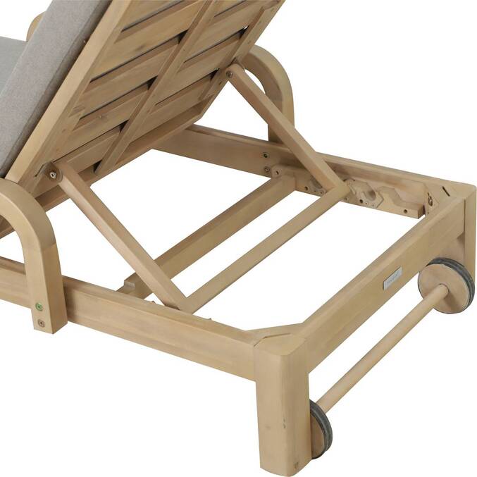 Pool lounger PAPOUASIE Beige / Acacia FSC® certified Acacia, Acrylic3863
