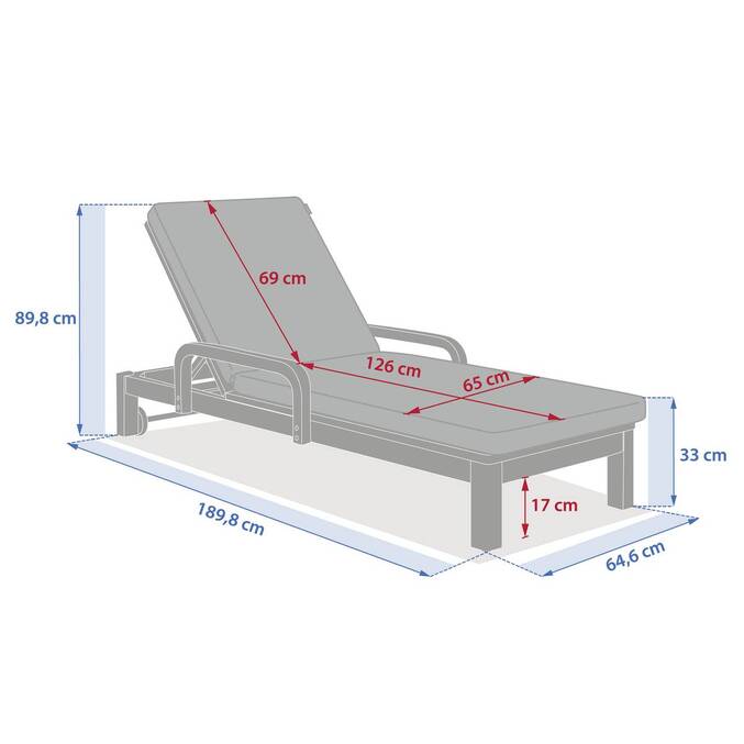 Pool lounger PAPOUASIE Beige / Acacia FSC® certified Acacia, Acrylic3863