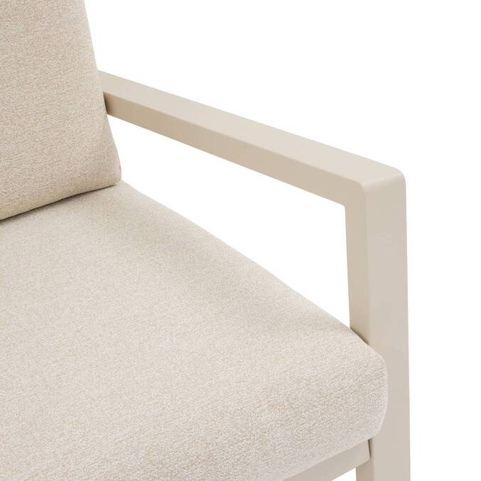 Garden armchair LUZANE Clay Epoxy treated aluminum, Recycled polyester Clay