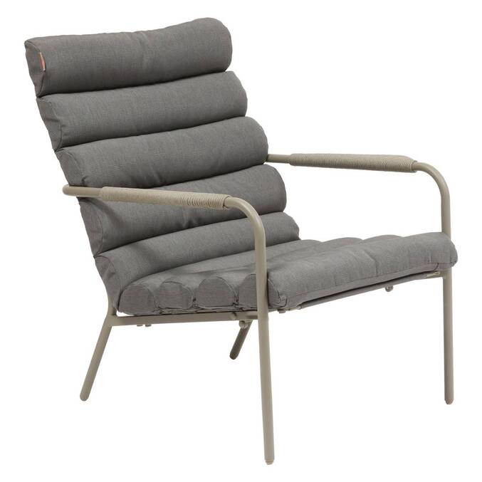 Garden relax armchair SOLANI Coffee Epoxy-treated steel, Reinforced anti-rust treatment, Texaline3443