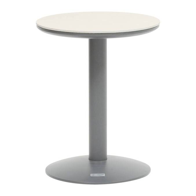 Round garden side table SOLETIA Graphite 40 x 40 x 50 cm - Steel Graphite