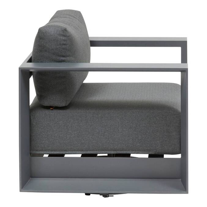 Swivel garden armchair ALLURE Grey / Graphite Epoxy-treated aluminum, Polyester Grey / Graphite