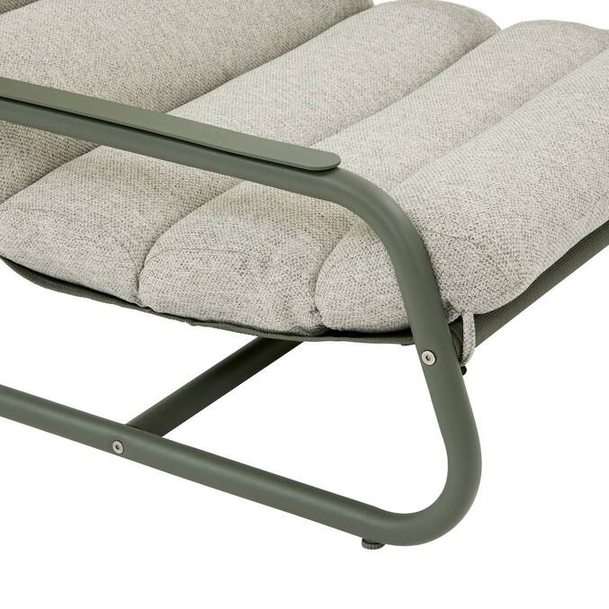 Garden lounge armchair CELESTAM Laurel green Epoxy-treated steel, Reinforced anti-rust treatment, Texaline Laurel