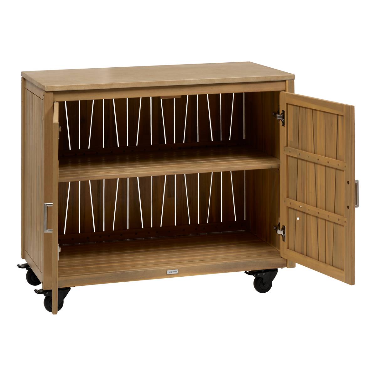 Outdoor kitchen module LODGE Beige 100 x 86 x 50 cm - Steel, Aluminum, FSC® certified Acacia Acacia