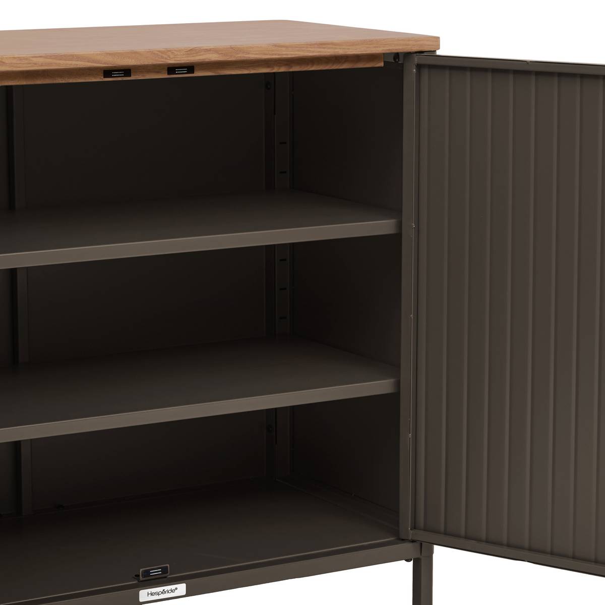 Garden Buffet IRONIA Coffee 90 x 45 x 86 cm - Galvanized steel, Reinforced anti-rust treatment Coffee