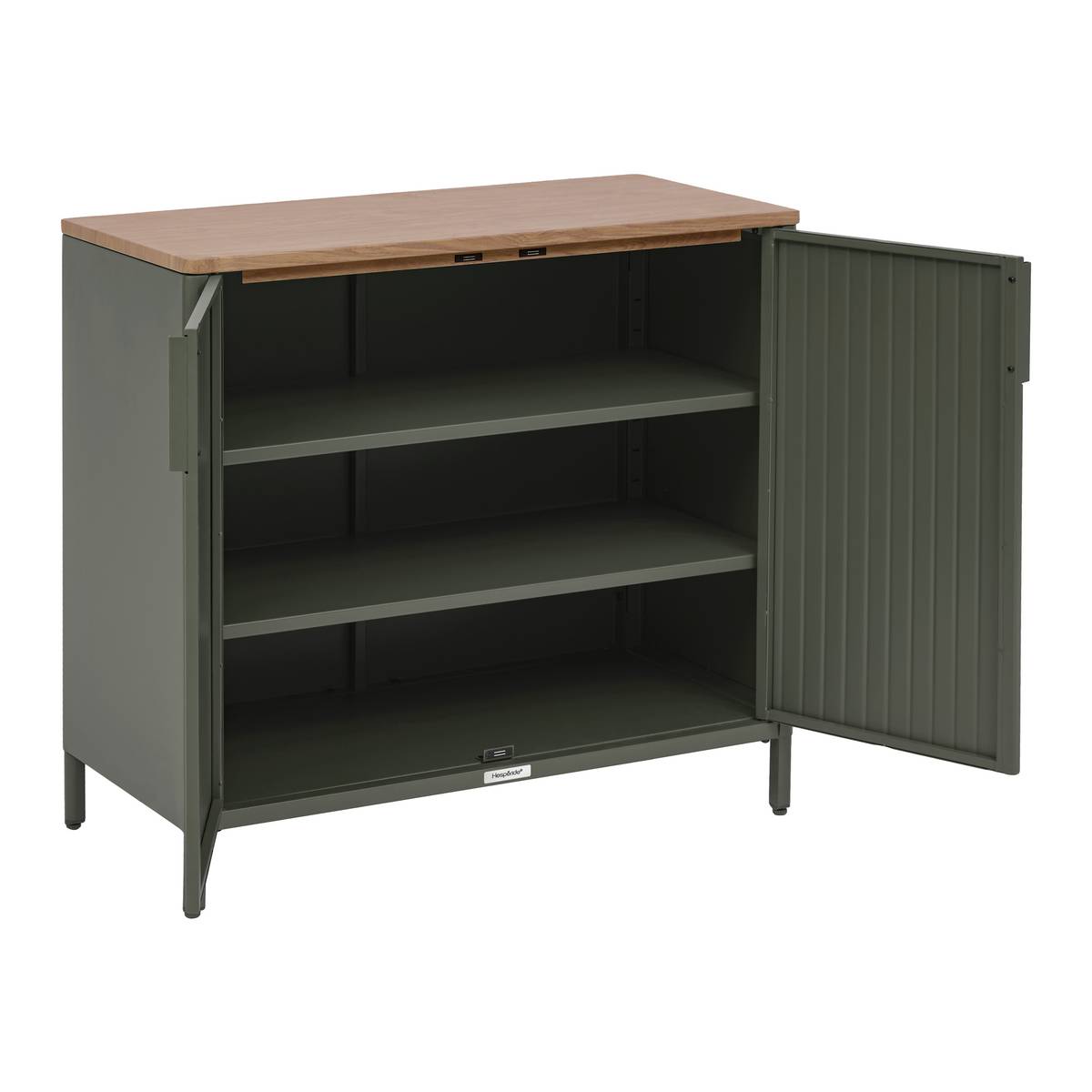 Garden buffet IRONIA Laurel green 90 x 45 x 86 cm - Galvanized steel, Reinforced anti-rust treatment Laurel