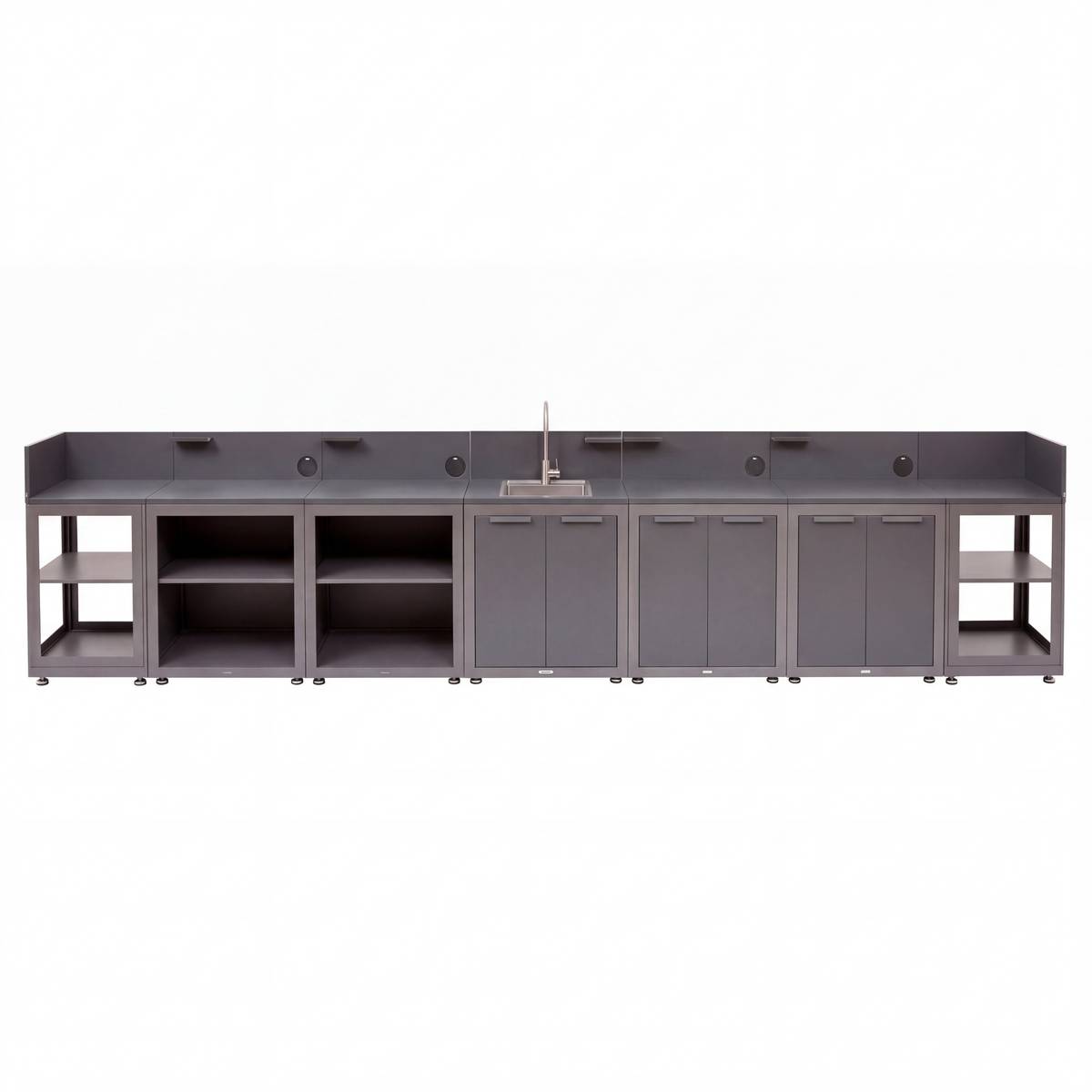 Shelf for summer kitchen OXYANA Graphite 110 x 60 x 80 cm - Galvanized steel, Reinforced anti-rust treatment Graphite