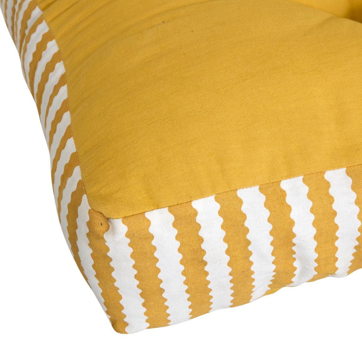 Rectangular outdoor floor cushion POOLSIDE Yellow 120 x 80 cm - Cotton Yellow