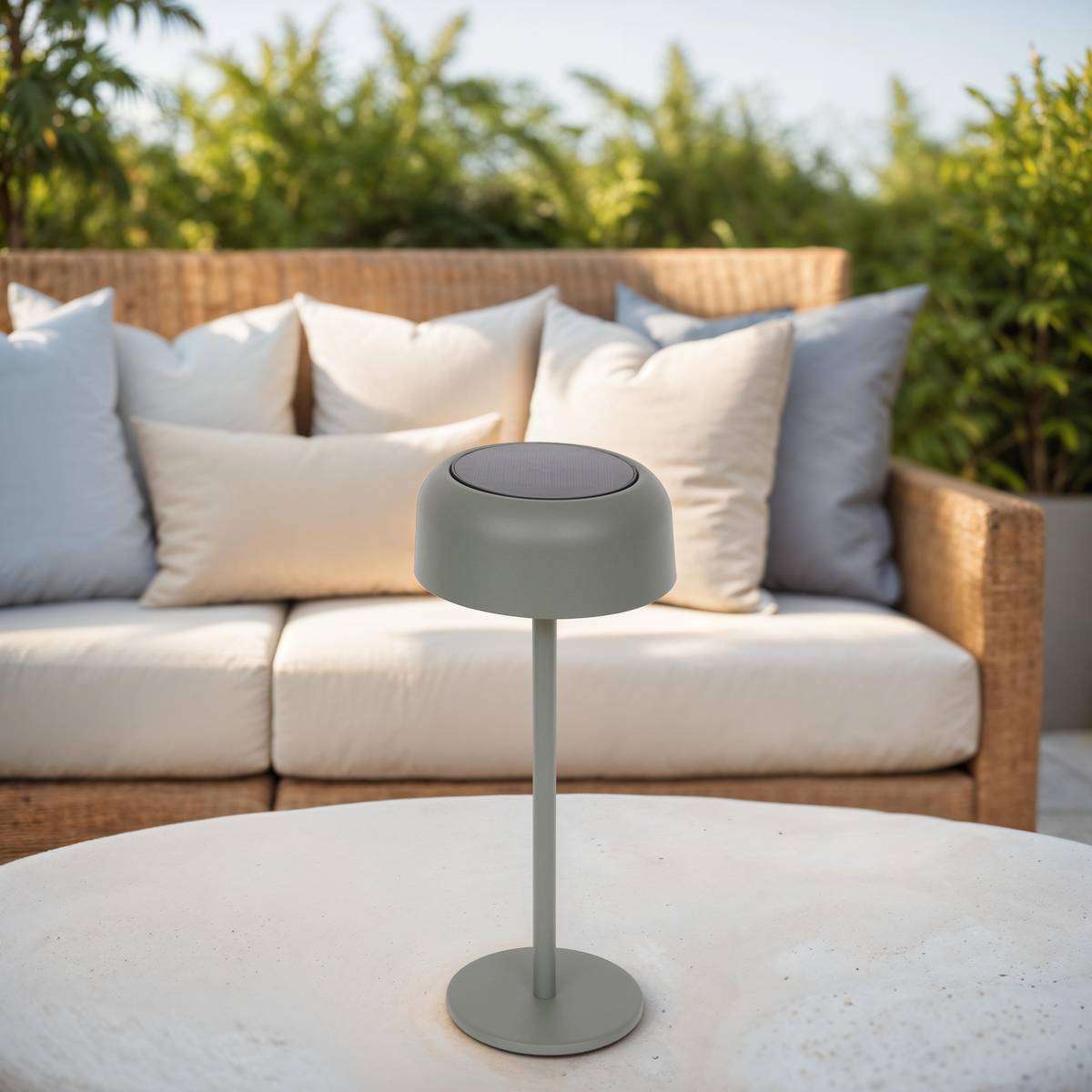Solar lamp BOLTY Graphite H.30 cm - Aluminum Laurel