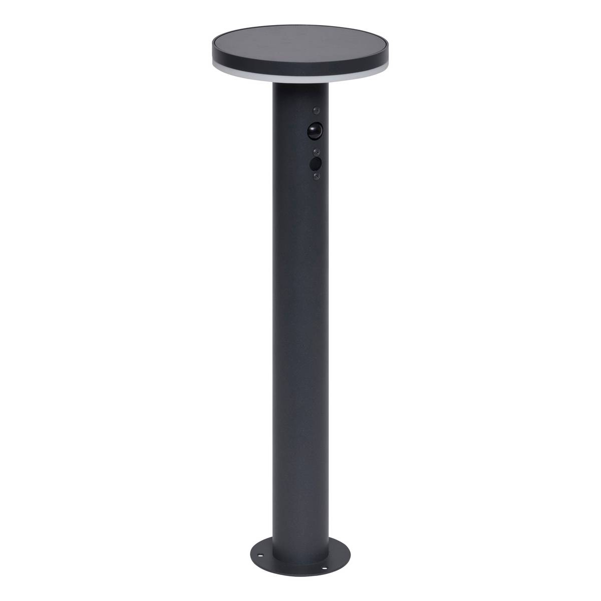 Outdoor solar bollard DETEKT Graphite D.15.5 cm - Aluminum Graphite