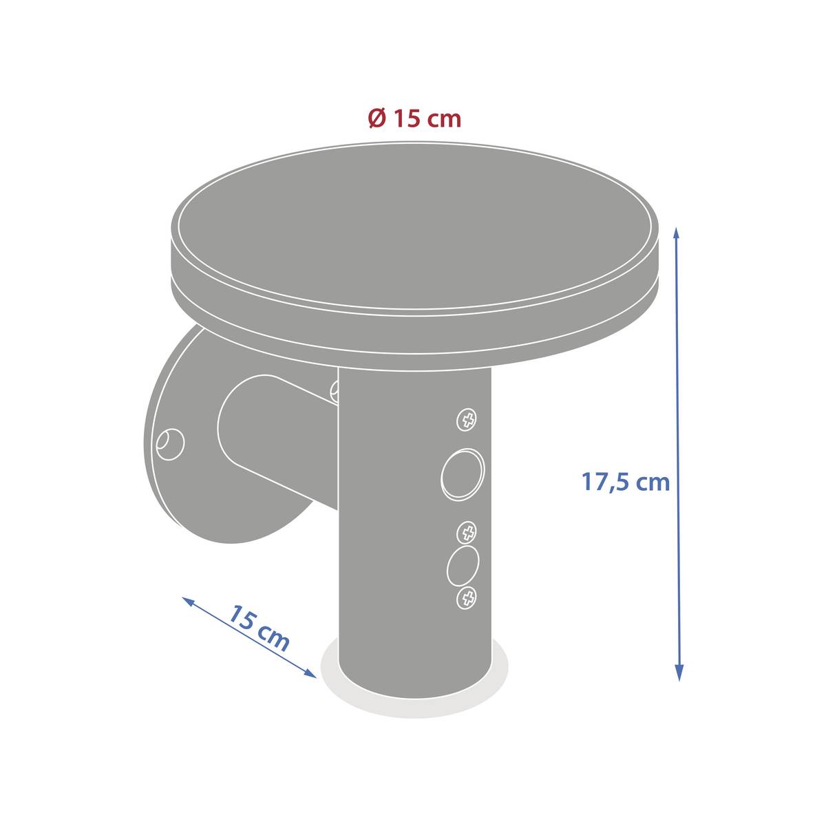 Wall light DETEKT Graphite D.15.5 cm - Aluminum, Polycarbonate Graphite