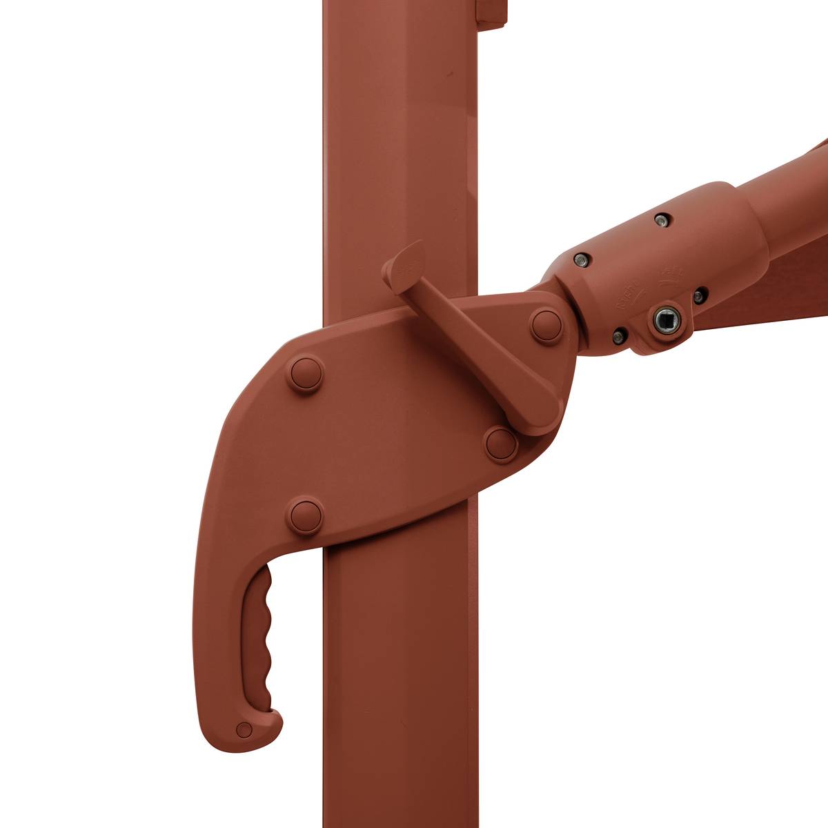 Tilt rectangular cantilever parasol MELHIA Linen / Mahogany 4 x 3 m - Steel, Aluminum, Olefin Linen / Mahogany Brown