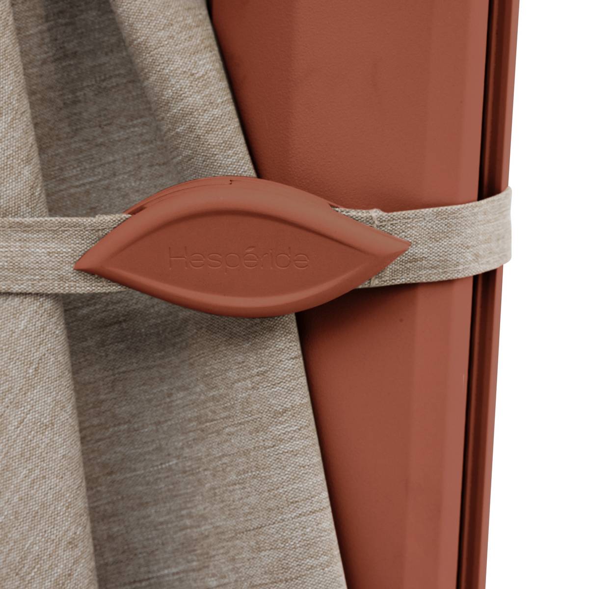 Tilt rectangular cantilever parasol MELHIA Linen / Mahogany 4 x 3 m - Steel, Aluminum, Olefin Linen / Mahogany Brown