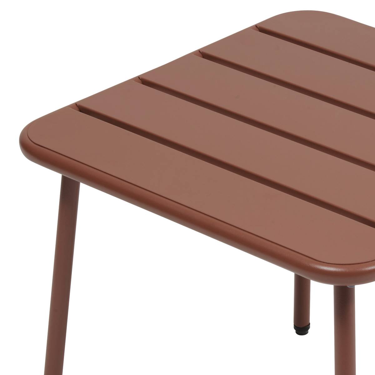 PHUKET Square Garden Coffee Table in Mahogany 45 x 45 cm - Epoxy-coated steel, Reinforced anti-rust treatment Mahogany Brown