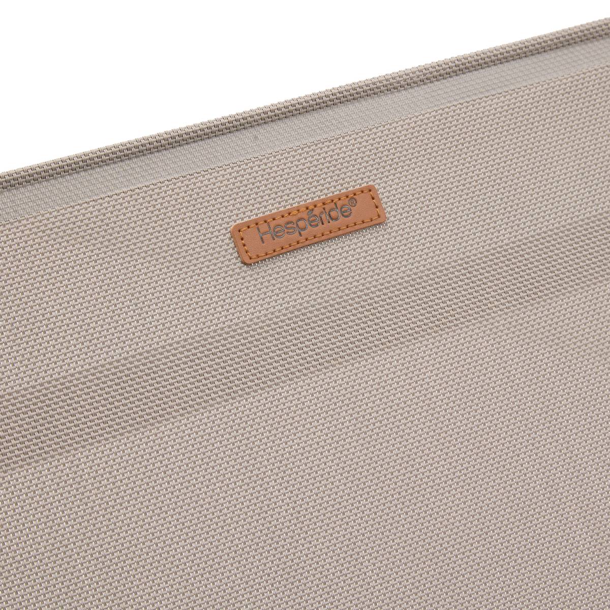 Sun lounger BAYAMO Hazelnut / Coffee 5 positions - Epoxy-treated aluminum, Texaline Hazelnut / Coffee