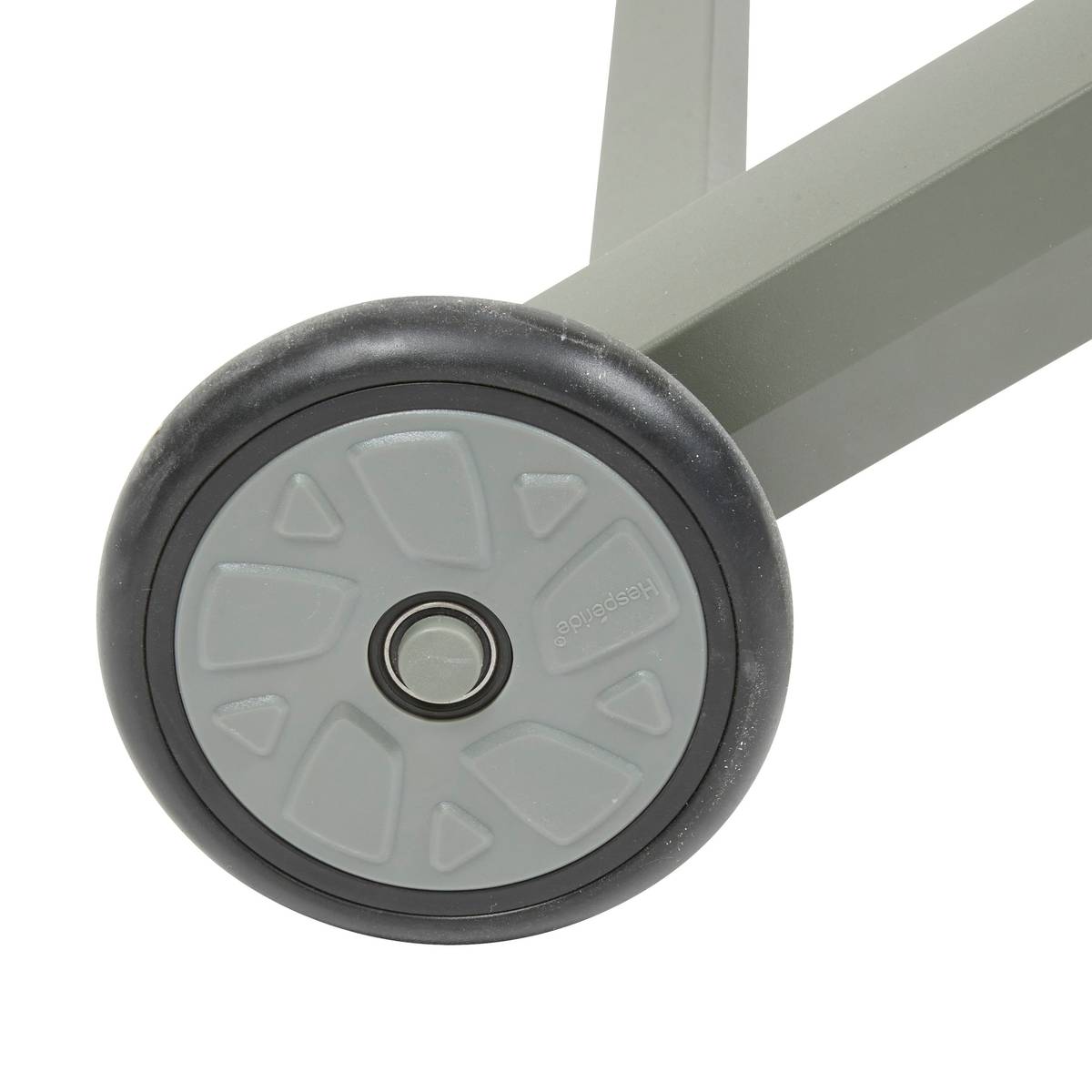 Sun lounger JIMANI Badiane / Laurel green 2 wheels - Epoxy-coated aluminum, Texaline Star Anise / Laurel Green