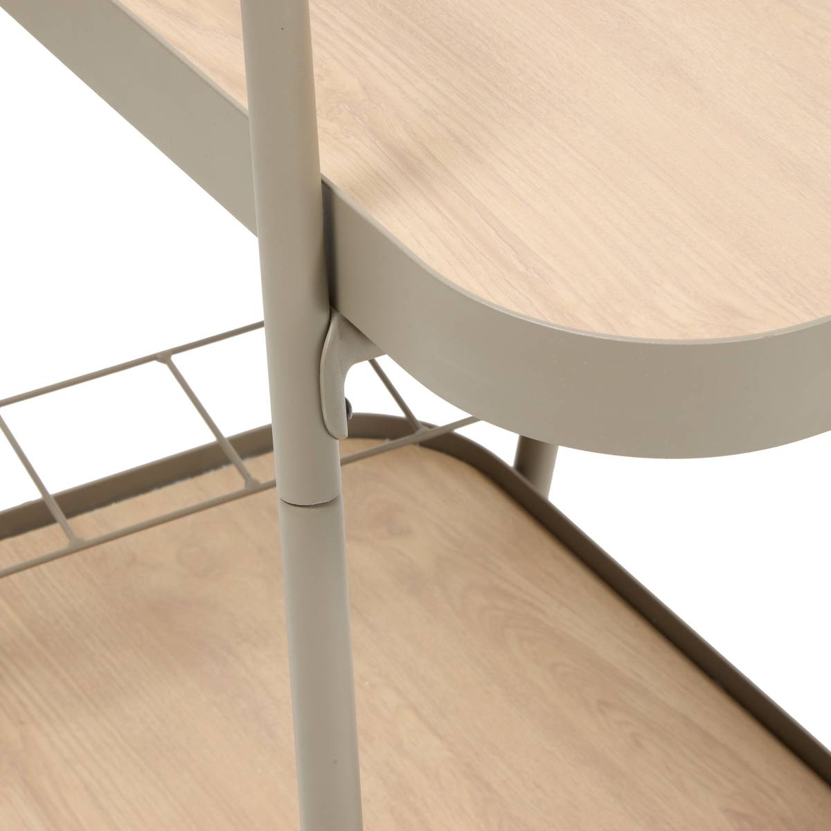 Trolley EASINESS Mahogany 73 x 48 x 80 cm - Epoxy-treated aluminum, Anti-rust treatment Honey / Coffee