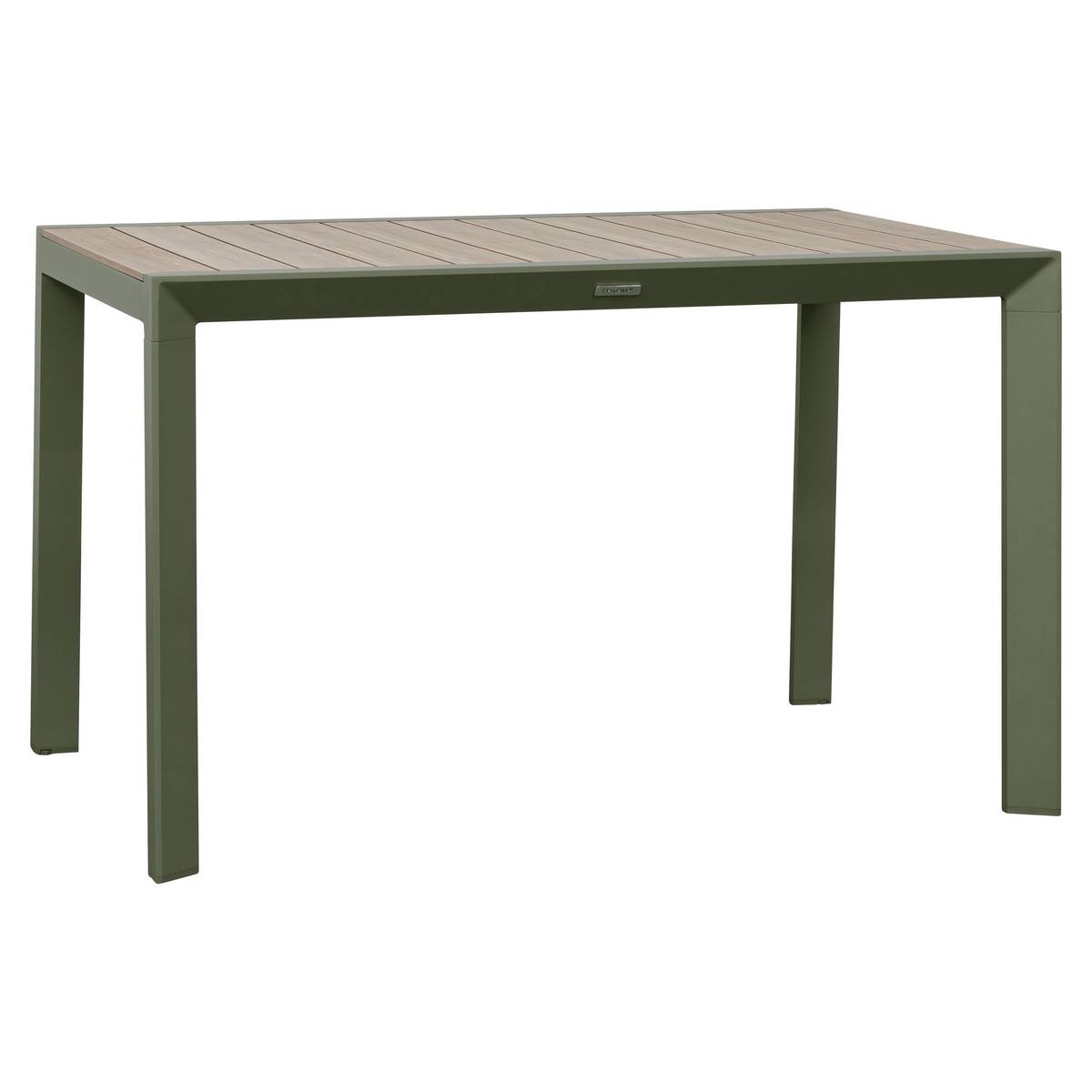 Rectangular garden table ÉVASION Linen / Laurel green 4 seats - Epoxy-coated aluminum Linen / Laurel