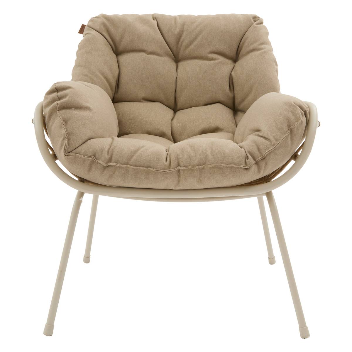 Duo garden set PAOPAO Beige / Clay 2 seats - Epoxy-treated steel, Reinforced anti-rust treatment, Polyester Beige / Clay