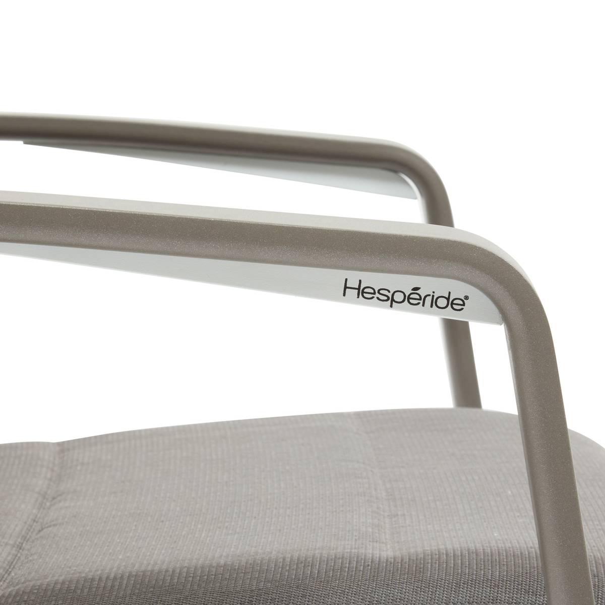 Garden chair with arms DIESE Badiane / Coffee Epoxy-treated aluminum, Texaline Star Anise / Coffee