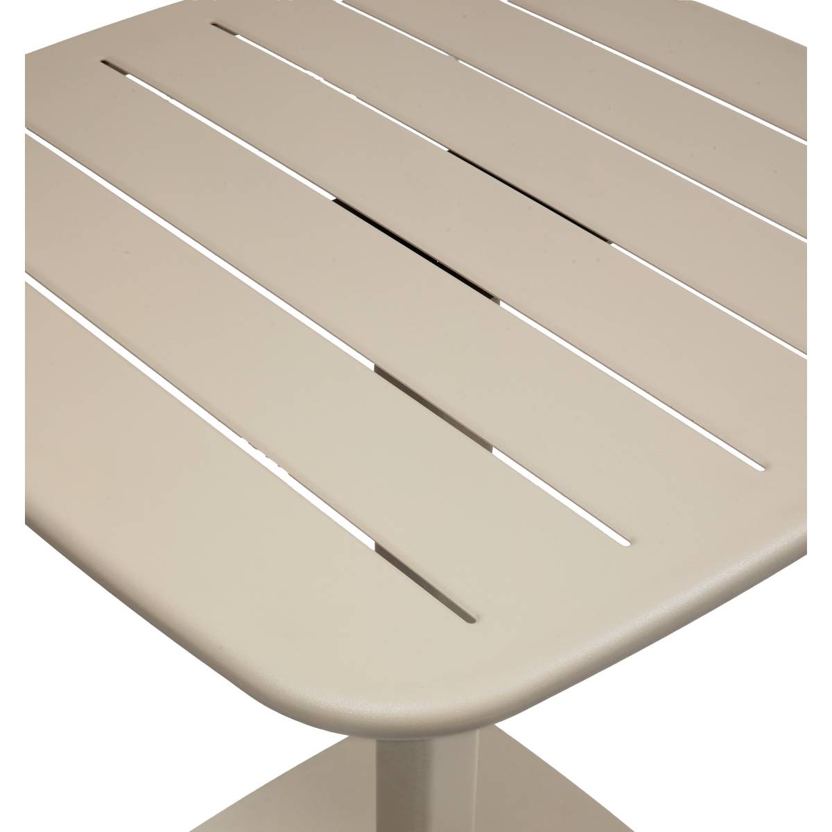 Square garden table ALEGORIA Clay 2 seats - Steel, Reinforced anti-rust treatment Clay