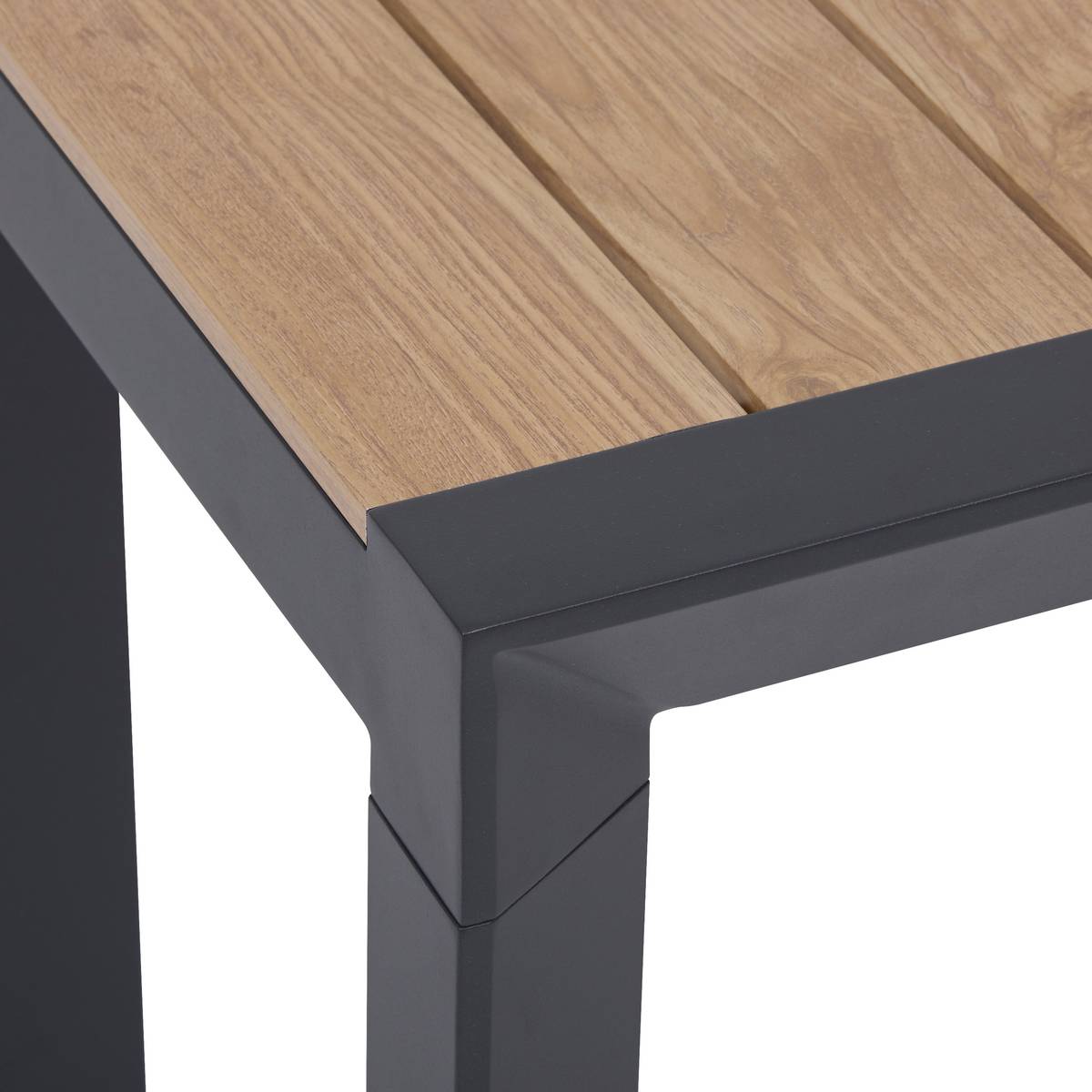 Rectangular garden table ÉVASION Honey / Graphite 2 seats - Epoxy-treated aluminum Honey / Graphite