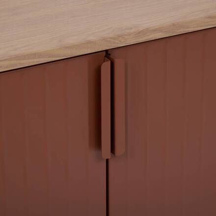Garden buffet IRONIA Mahogany 90 x 45 x 86 cm - Galvanized steel, Reinforced anti-rust treatment