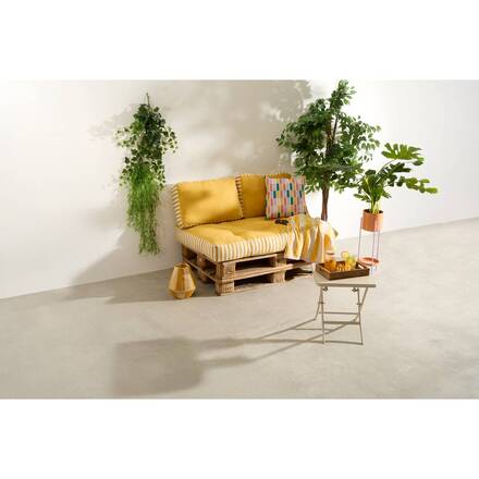 Rectangular outdoor floor cushion POOLSIDE Yellow 120 x 80 cm - Cotton