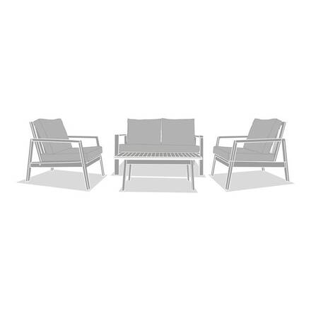 Garden lounge set TIWI Grey / Acacia 4 seats - FSC® certified Acacia