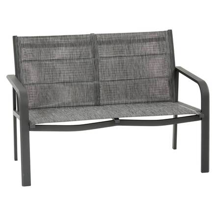 Garden lounge set PIAZZA Graphite 4 seats - Epoxy-treated aluminum, Texaline