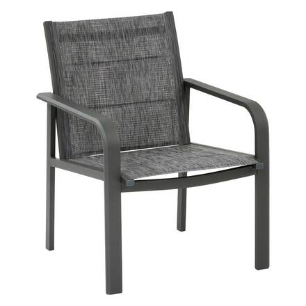 Garden lounge set PIAZZA Graphite 4 seats - Epoxy-treated aluminum, Texaline