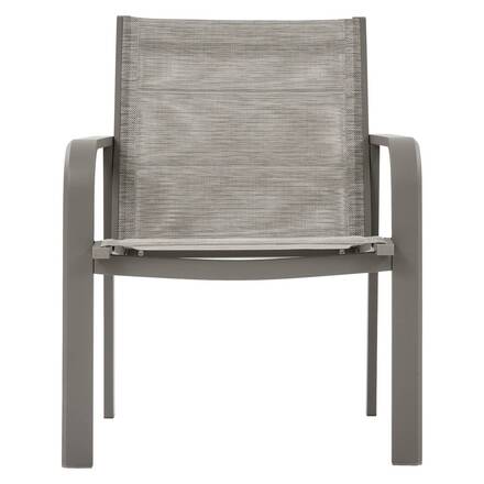 Garden lounge set PIAZZA Coffee 4 seats - Epoxy-treated aluminum, Texaline