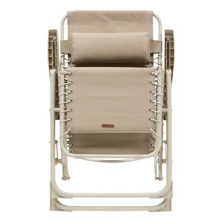 Garden recliner SILOS Linen beige Epoxy-coated steel, Texaline