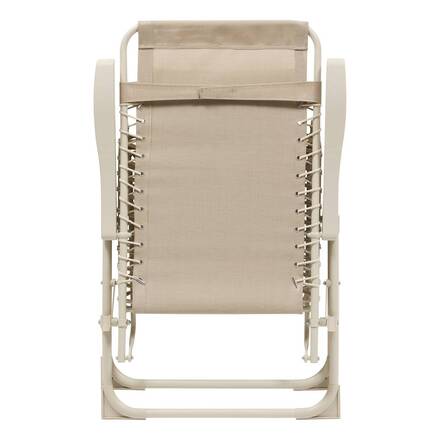 Garden recliner SILOS Linen beige Epoxy-coated steel, Texaline