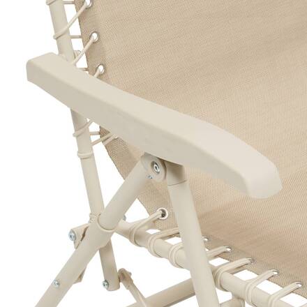 Garden recliner SILOS Linen beige Epoxy-coated steel, Texaline