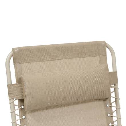 Garden recliner SILOS Linen beige Epoxy-coated steel, Texaline