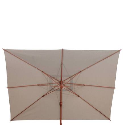 Tilt rectangular cantilever parasol MELHIA Linen / Mahogany 4 x 3 m - Steel, Aluminum, Olefin