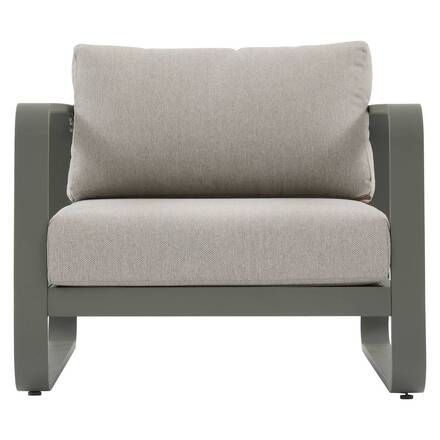 Garden lounge set DOMILLY Laurel green 5 seats - Epoxy-treated aluminum, Olefin