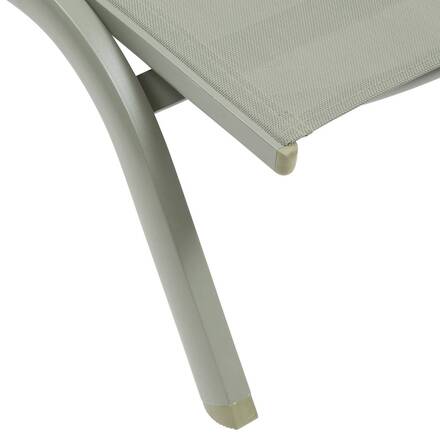 Sun lounger BONAO Laurel green 2 wheels - Epoxy-coated aluminum, Texaline