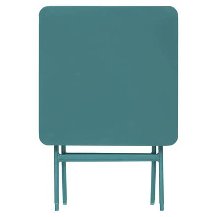 Folding square garden side table GREENSBORO Opal green 40 x 40 cm - Steel, Reinforced Anti-Rust Treatment
