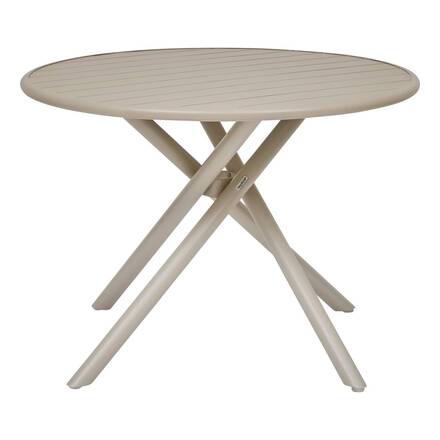 Round garden table NEBULLIA Clay 4 seats - Epoxy-treated aluminum, Reinforced anti-rust treatment