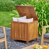 Storage chest Beige 100L - Steel, FSC® certified Acacia Acacia