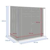 Garden shed FORGIA Graphite 1.9 x 1.2 x 2 m - Galvanized steel, Reinforced anti-rust treatment Graphite