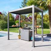 BBQ shelter GRILY Graphite 2.4 x 1.5 m - Aluminum structure, Steel slats Graphite