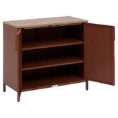 Garden buffet IRONIA Mahogany 90 x 45 x 86 cm - Galvanized steel, Reinforced anti-rust treatment Mahogany Brown
