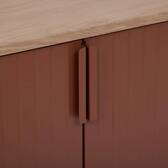 Garden buffet IRONIA Mahogany 90 x 45 x 86 cm - Galvanized steel, Reinforced anti-rust treatment Mahogany Brown