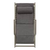 Folding garden deck chair LUNIVIA Coffee 5 positions - Epoxy-treated aluminum, Texaline Coffee