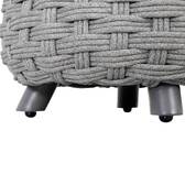 Round garden ottoman OBBAE Graphite 48.5 x 48.5 x 38 cm - Epoxy-treated aluminum, Polyester, Textilene Graphite
