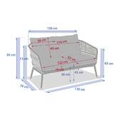 Garden sofa ORISSA Grey 2 seats - Polyester, Steel Grey